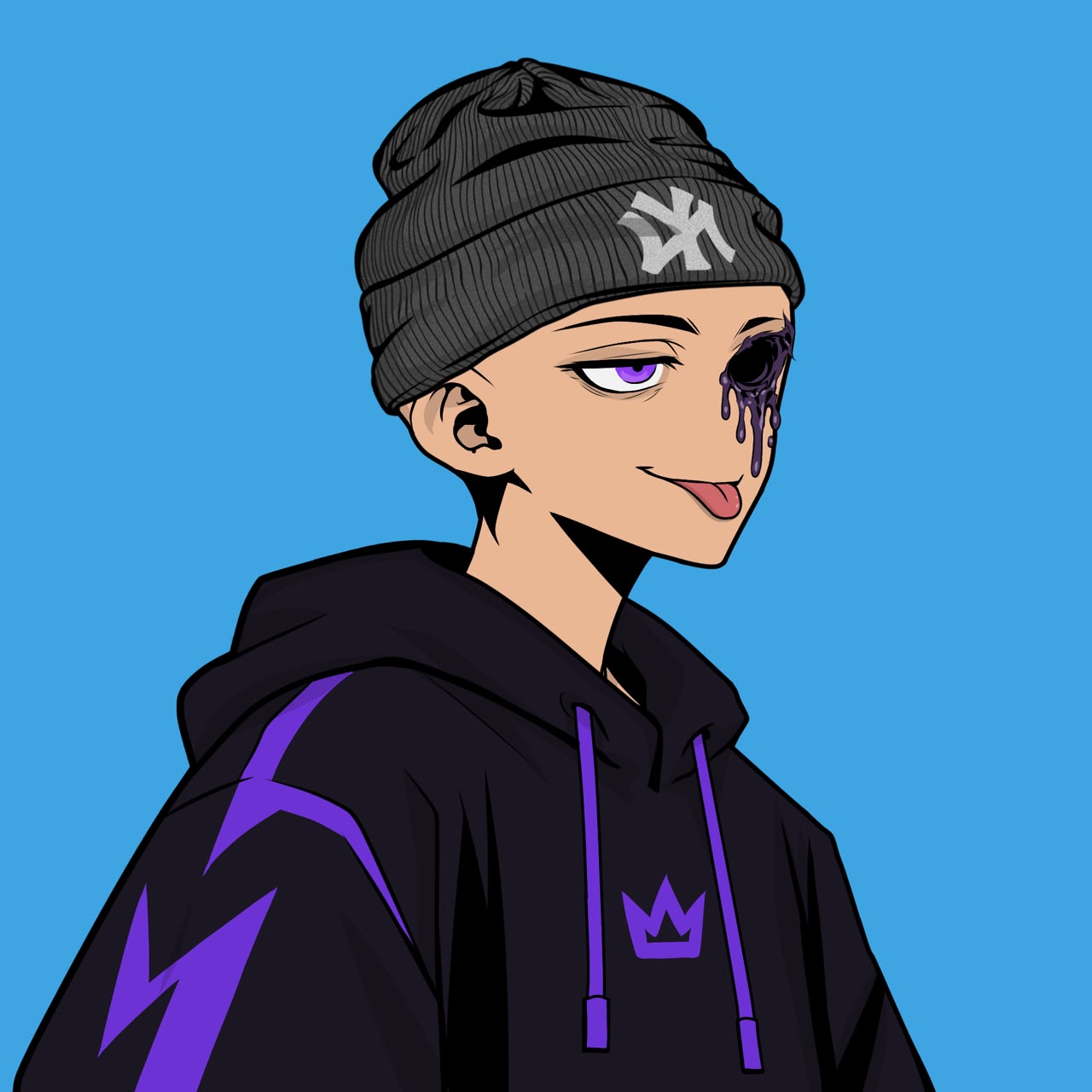 Forgotten character in a dark hood