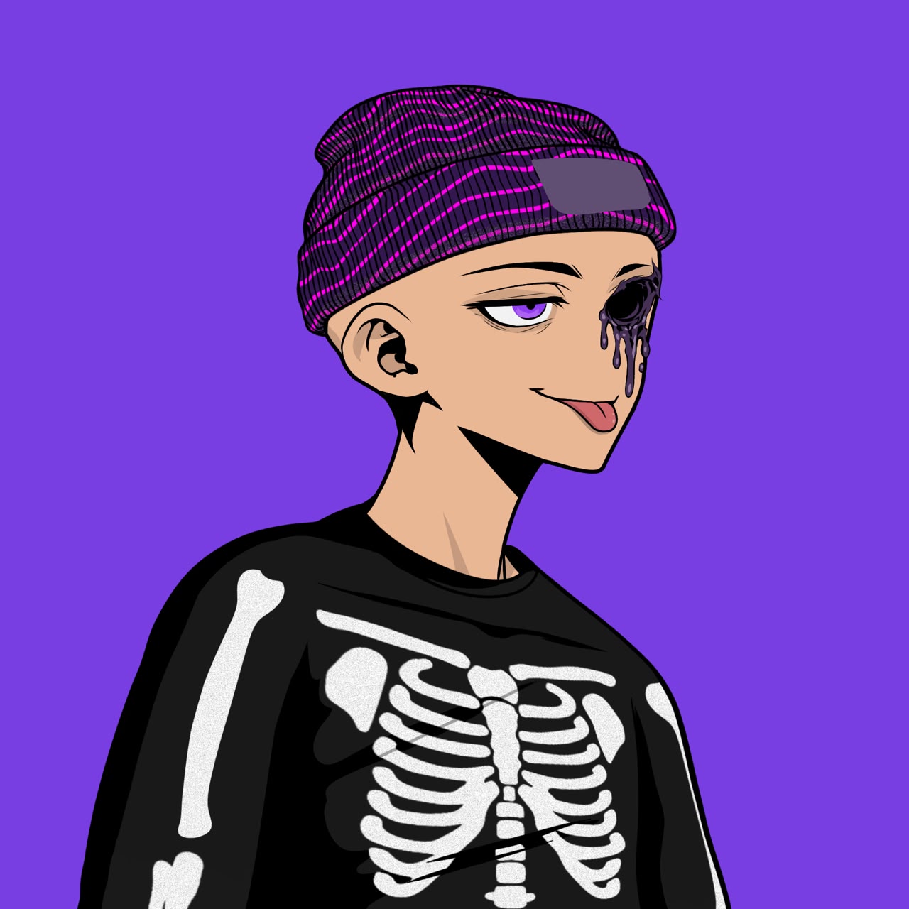 Forgotten character wearing skeletal clothing